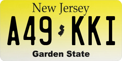 NJ license plate A49KKI