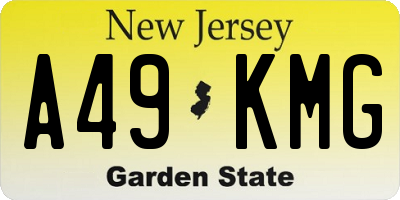 NJ license plate A49KMG