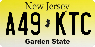 NJ license plate A49KTC