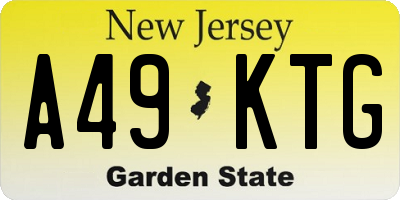 NJ license plate A49KTG