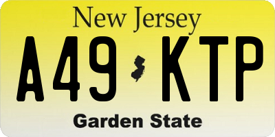 NJ license plate A49KTP