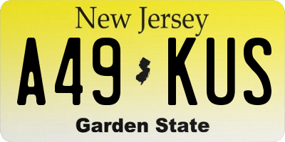 NJ license plate A49KUS