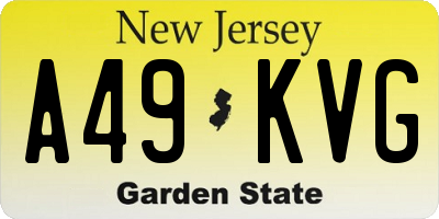 NJ license plate A49KVG