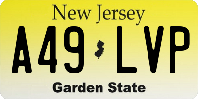 NJ license plate A49LVP