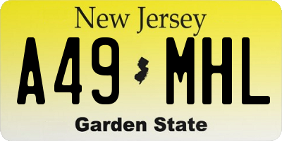 NJ license plate A49MHL