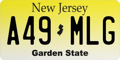 NJ license plate A49MLG