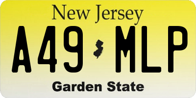 NJ license plate A49MLP