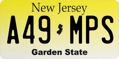 NJ license plate A49MPS