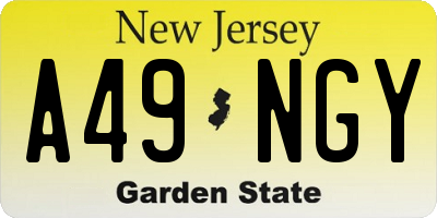 NJ license plate A49NGY
