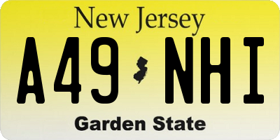 NJ license plate A49NHI