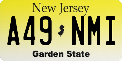 NJ license plate A49NMI