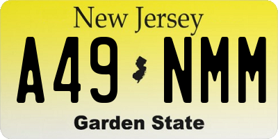NJ license plate A49NMM