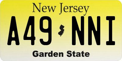 NJ license plate A49NNI