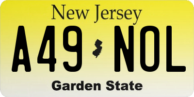 NJ license plate A49NOL
