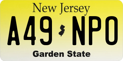 NJ license plate A49NPO