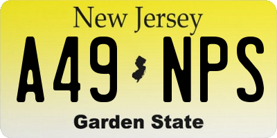 NJ license plate A49NPS