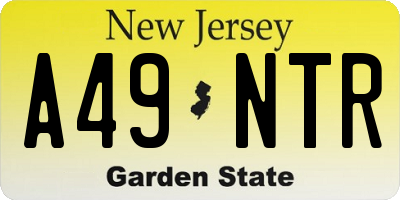 NJ license plate A49NTR