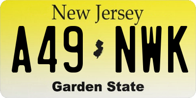 NJ license plate A49NWK