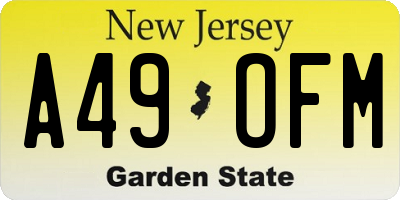 NJ license plate A49OFM