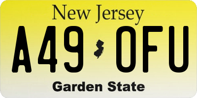 NJ license plate A49OFU