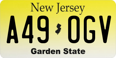 NJ license plate A49OGV