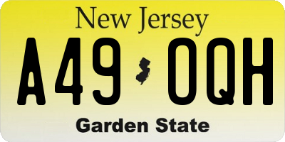NJ license plate A49OQH