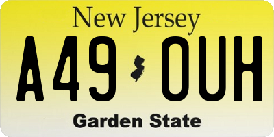 NJ license plate A49OUH