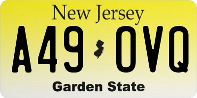 NJ license plate A49OVQ