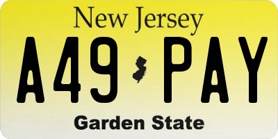 NJ license plate A49PAY