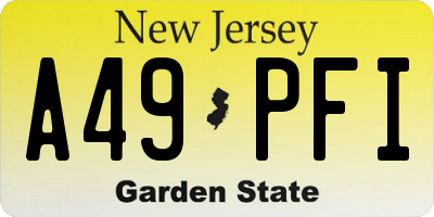 NJ license plate A49PFI
