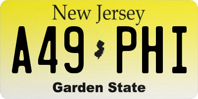 NJ license plate A49PHI