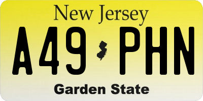 NJ license plate A49PHN