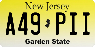 NJ license plate A49PII