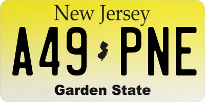 NJ license plate A49PNE