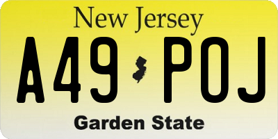 NJ license plate A49POJ
