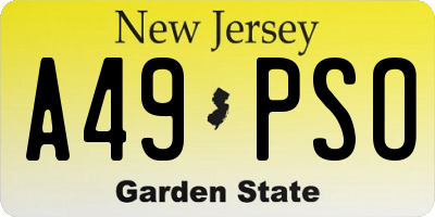 NJ license plate A49PSO