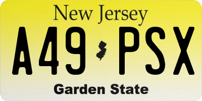 NJ license plate A49PSX