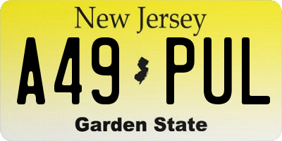 NJ license plate A49PUL