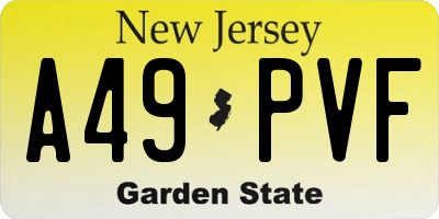 NJ license plate A49PVF