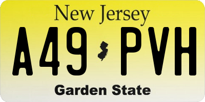 NJ license plate A49PVH