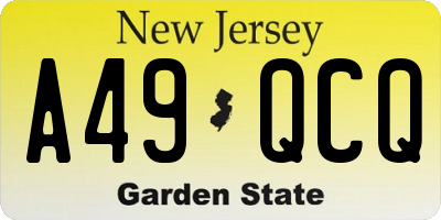 NJ license plate A49QCQ