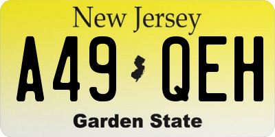 NJ license plate A49QEH