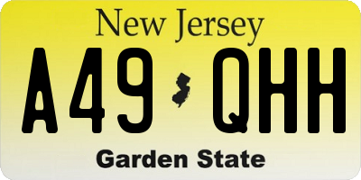 NJ license plate A49QHH
