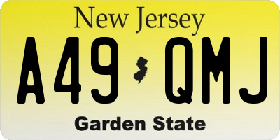 NJ license plate A49QMJ