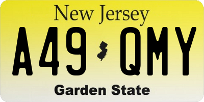 NJ license plate A49QMY