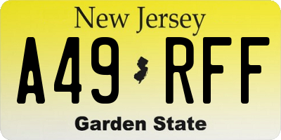 NJ license plate A49RFF