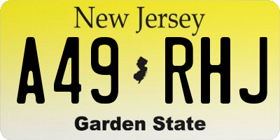 NJ license plate A49RHJ