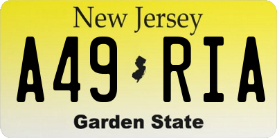 NJ license plate A49RIA