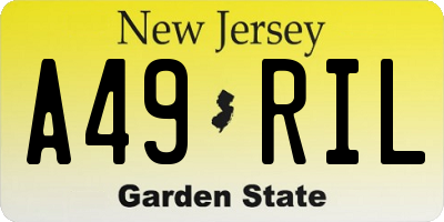 NJ license plate A49RIL