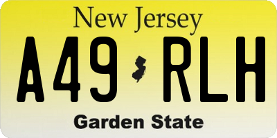 NJ license plate A49RLH